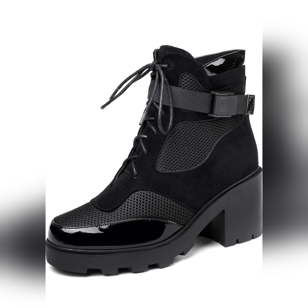 Women's Ankle Booties Chunky Lace Up Combat Boots Tactical Military Boot 9